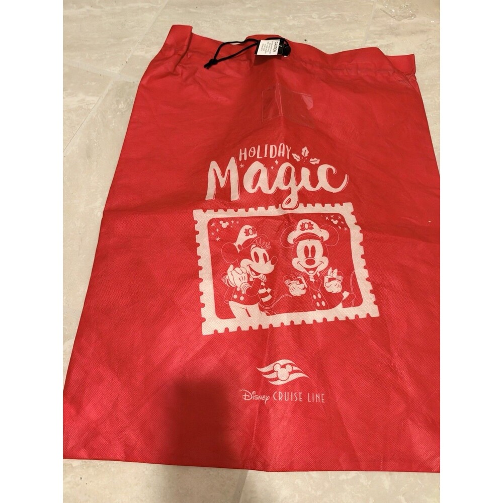Disney Cruise Line Holiday Magic Christmas Bag/Tote Red Large DCL